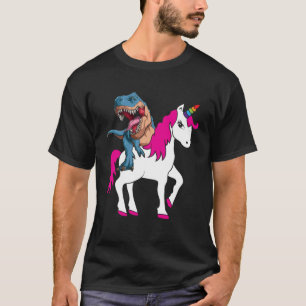 Trex riding a Unicorn Rex Dino Dinosaur Rex Costum T-Shirt