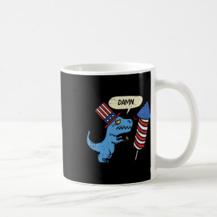 Trex Short Hands Firecracker Funny Firework 4th Of Coffee Mug