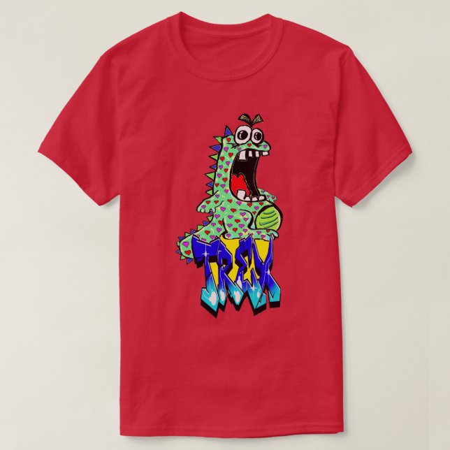 Trex TRex Dinosaur Graffiti Art T-Shirt (Design Front)