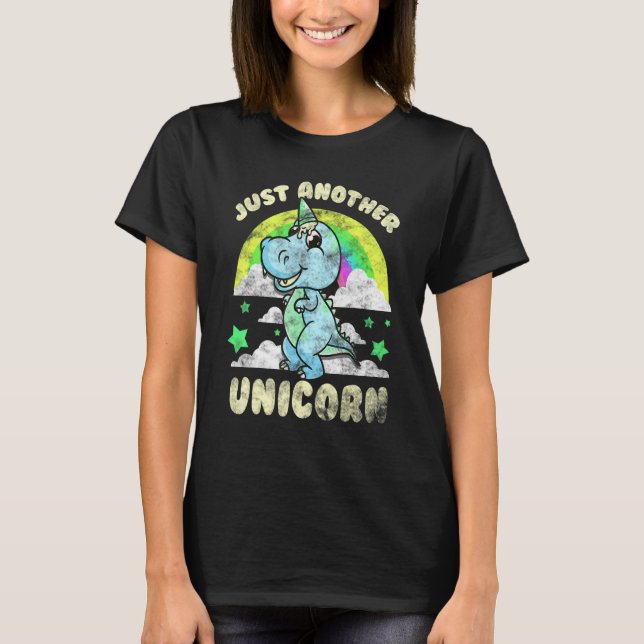 Trex Unicorn Inspired Ice Cream Cone Horn Related  T-Shirt (Front)
