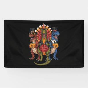TRexgiving T-Rex Happy Thanksgiving Dinosaurs Banner