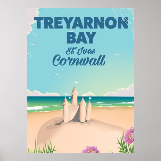 Treyarnon Bay, Cornwall travel poster (Front)