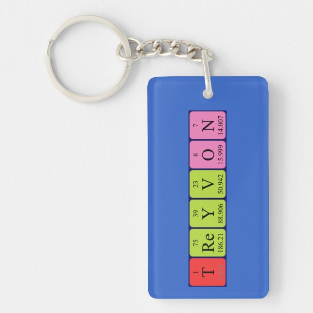 Treyvon periodic table name keyring (Front)