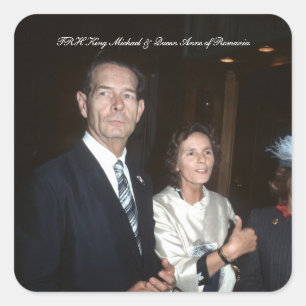 TRH King Michael and Queen Anne of Romania Square Sticker