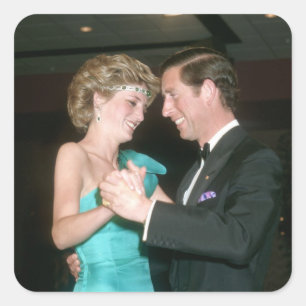 TRH The Prince & Princess of Wales Australia Square Sticker