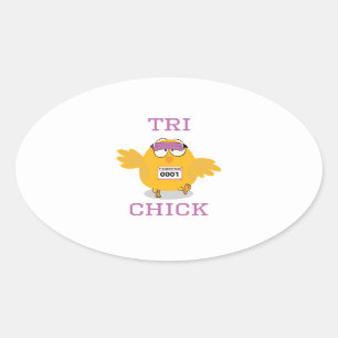 Tri Chick Oval Sticker