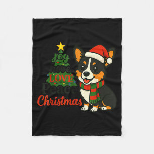 Tri Color Corgi Costume Pjs Joy Hope Love Peace Ch Fleece Blanket