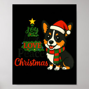 Tri Color Corgi Costume Pjs Joy Hope Love Peace Ch Poster