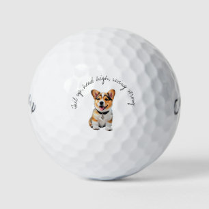 Tri-Color Corgi 'Tail Up, Head High, Swing Strong' Golf Balls