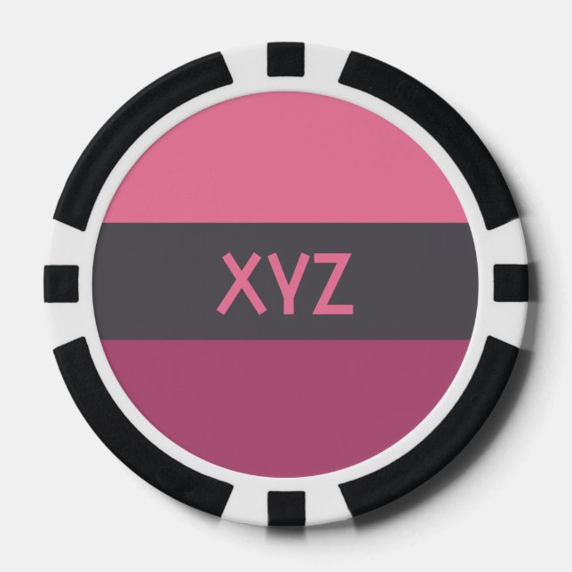 Tri-color stripes custom poker chips (Front)