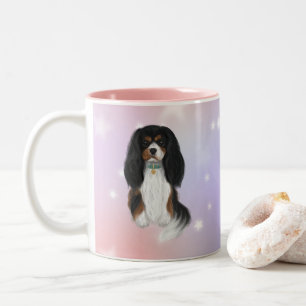 Tri Colored Cavalier King Charles Spaniel  Two-Tone Coffee Mug