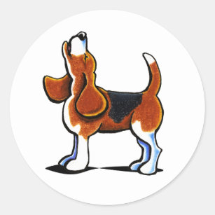 Tri-colour Beagle Bay Classic Round Sticker