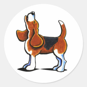 Tri-colour Beagle Bay Classic Round Sticker