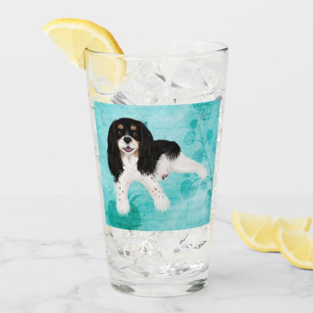 Tri Colour Cavalier King Charles Spaniel  Glass (Front Ice)