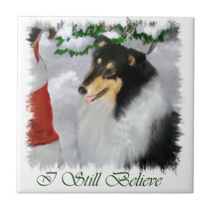 Tri Colour Collie Christmas Tile