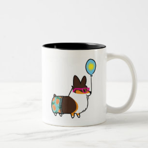 Tri-Colour Corgi Summer Fun Mug   CorgiThings