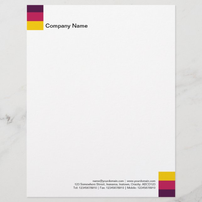 Tri-Colour Decoration 02 Custom Letterhead (Front)