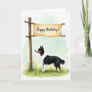 Tri Colour Dog Birthday Card