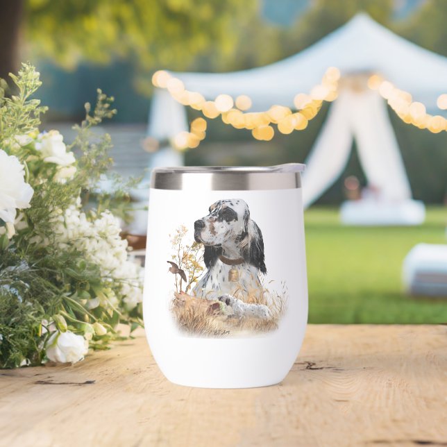 Tri Colour English Setter Art, woodcock Hunting (Wedding)