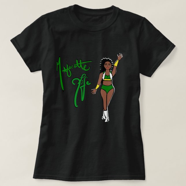 Tri Colour Green Twirl Girl T-Shirt (Design Front)