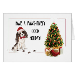 Tri-Colour King Charles Spaniel Funny Christmas Do