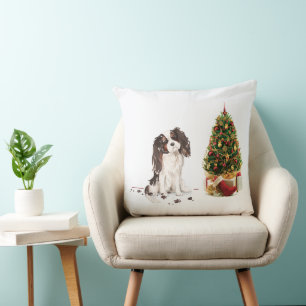 Tri-Colour King Charles Spaniel Funny Christmas Do Cushion