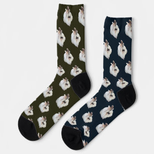 Tri-Colour Lionhead Rabbit Socks