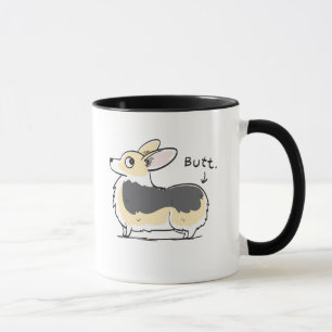 Tri-Colour Pembroke Corgi Butt Mug