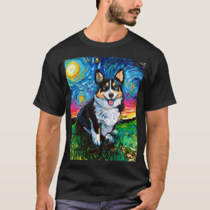 Tri Colour Pembroke Welsh Corgi Starry Night Dog A T-Shirt
