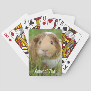 Tri Colour Pet Guinea Pig in the Grass Playing Cards
