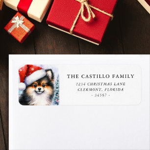 Tri Colour Pomeranian Christmas Return Address