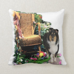 Tri Colour Rough Collie Art Gifts Cushion