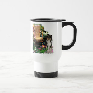 Tri-Colour Rough Collie Art Gifts Travel Mug