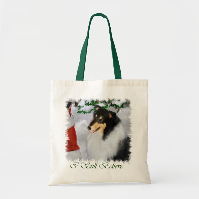 Tri-Colour Rough Collie Christmas Gifts Tote Bag (Front)
