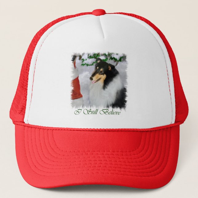 Tri-Colour Rough Collie Christmas Gifts Trucker Hat (Front)