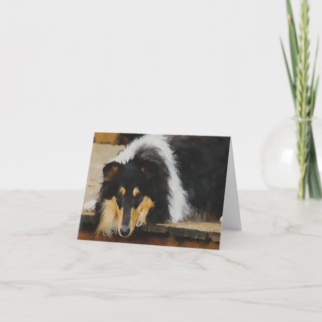 Tri Colour  Rough Collie Gifts Art Card (Front)