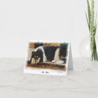 Tri Colour Rough Collie Gifts Art Card