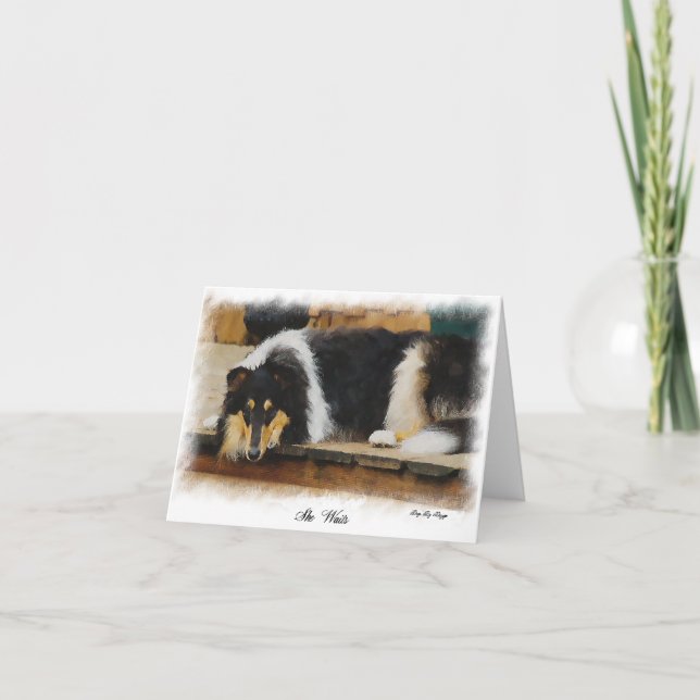 Tri Colour Rough Collie Gifts Art Card (Front)