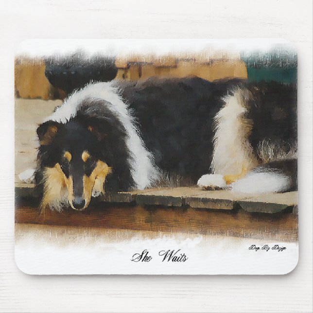 Tri Colour Rough Collie Gifts Art Mouse Mat (Front)