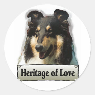 Tri Colour Rough Collie Gifts Classic Round Sticker