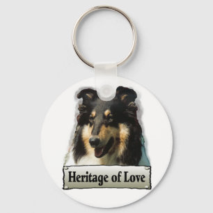 Tri Colour Rough Collie Gifts Key Ring