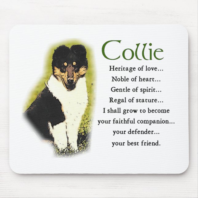 Tri Colour Rough Collie Gifts Mouse Mat (Front)