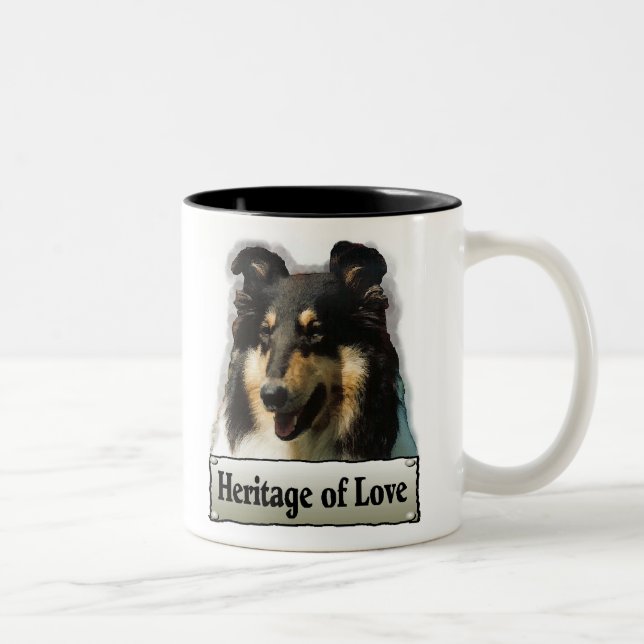 Tri Colour Rough Collie Gifts Two-Tone Coffee Mug (Right)