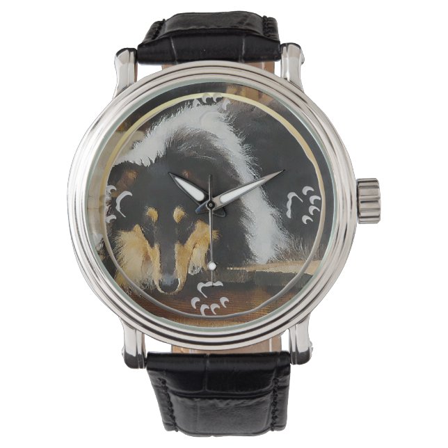 Tri Colour Rough Collie Gifts Watch (Front)