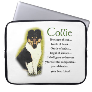 Tri Colour Rough Collie Puppy Laptop Sleeve