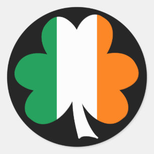 Tri-colour Shamrock Classic Round Sticker