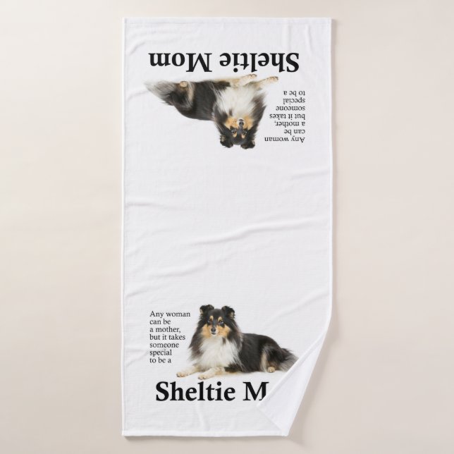 Tri-Colour Sheltie Mum Bath Towel (Bath Towel)