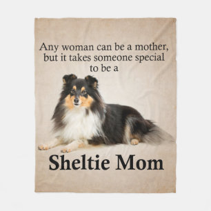 Tri-Colour Sheltie Mum Fleece Blanket