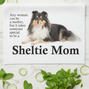 Tri-Colour Sheltie Mum Kitchen Towel