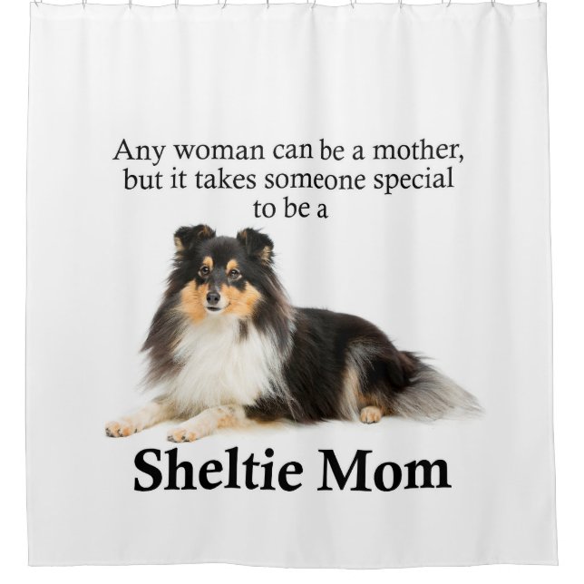 Tri-Colour Sheltie Mum Shower Curtain (Front)